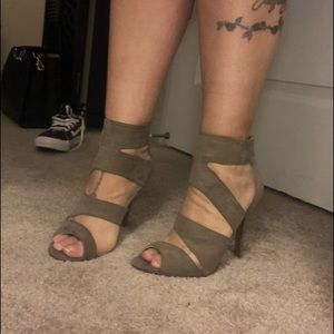 Taupe high heels